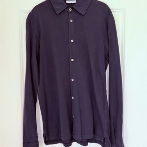 Men’s Boglioli Navy Jersey Cotton Button-Down